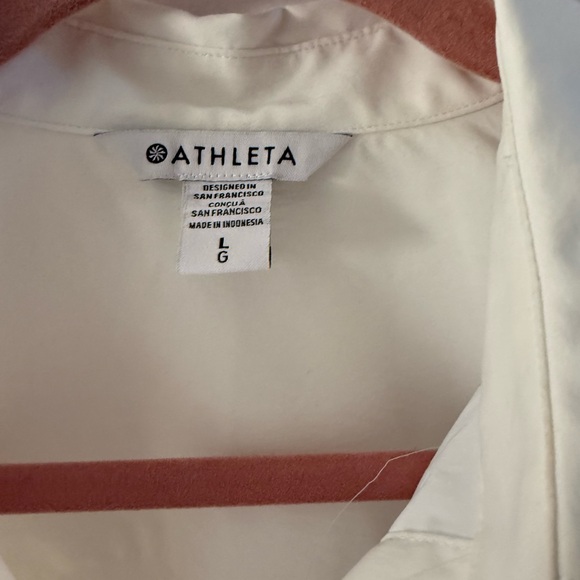 Athleta White Button-Up Blouse - Picture 2 of 5